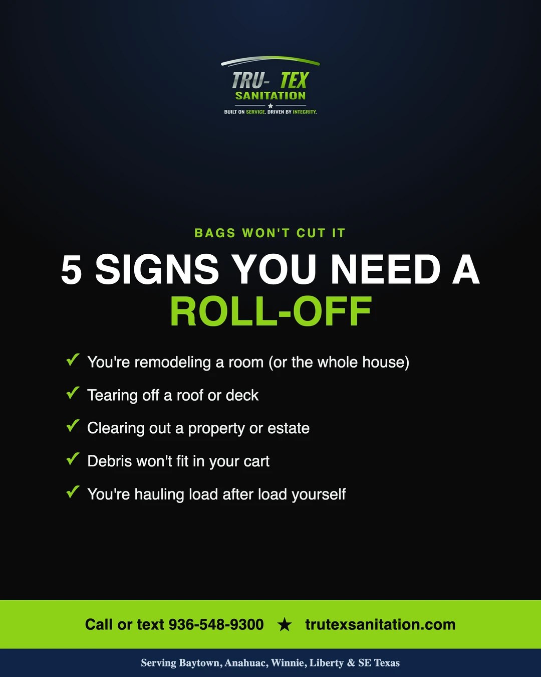 5 Signs It's Time to Rent a Roll-Off Dumpster