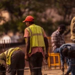 work crew on site (background)