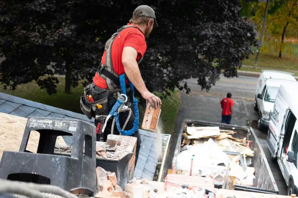 roll off dumpster job site (background)