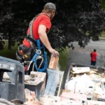 roll off dumpster job site (background)